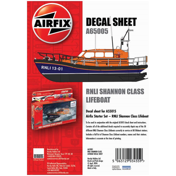 Decal Sheet - RNLI Shannon Class Lifeboat (For A55015)