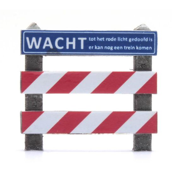 Dutch Warning Sign Railroad Crossing 1:87 Ready-Made, Painted