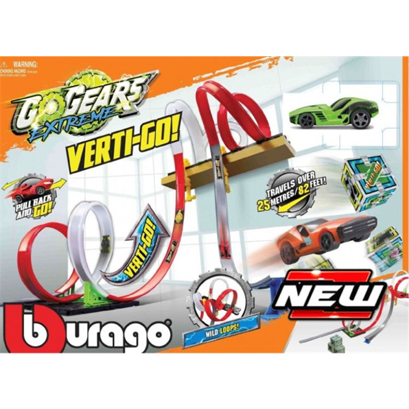 Go-Gears Extreme Verti-Go Playset w/1 x Pull Back Vehicle