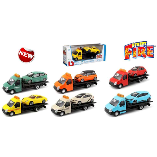 Flatbed and Car (12pcs) (6 Assorted Styles)