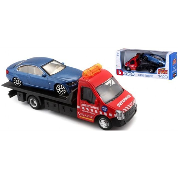 Bmw 6 Serie + Flatbed Transporter Blue/Red