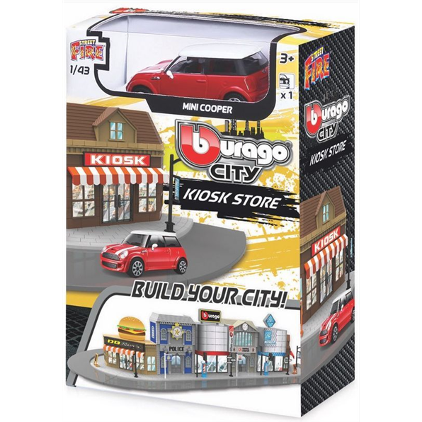 Bburago City Kiosk Store + 1 Car 'Build Your City'