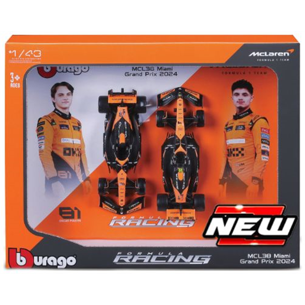 McLaren MCL38 #4 Lando Norris + #81 Oscar Piastri 2024 2 Car Set