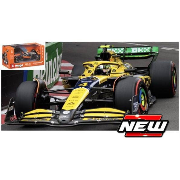 McLaren MCL38 2024 #4 Lando Norris Monaco One-Off Senna Livery (No Helmet)(Card Box)