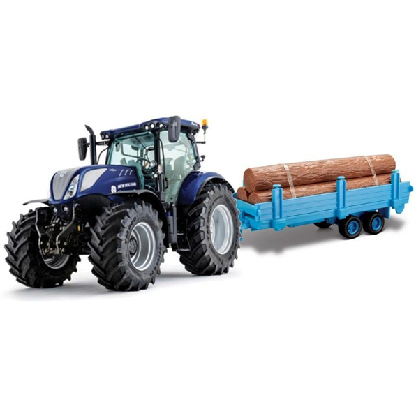 New Holland T7 HDTractor and Log Trailer Dark Blue