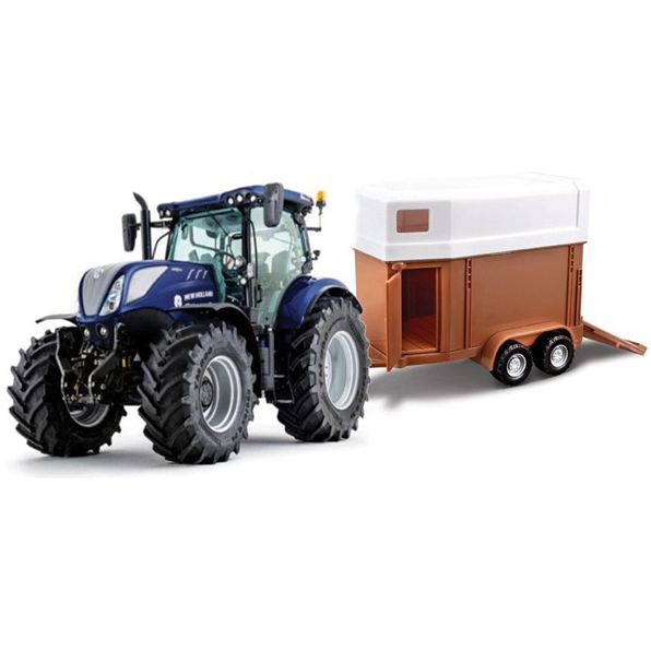 New Holland T7 HDTractor and Horse Trailer Dark Blue