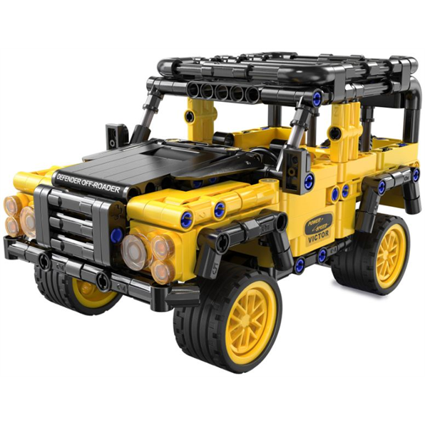 Defender Off-Roader Pull Back Brick Builder Yellow (389pcs)