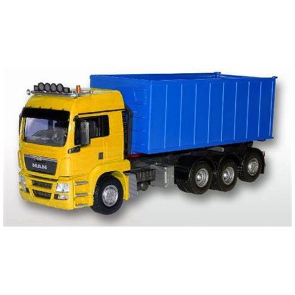 MAN TGS Hook Lift Skip Tipper Yellow Blue