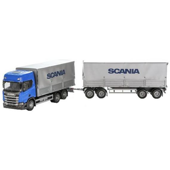 Scania R500 Drawbar Truck and Trailer Blue