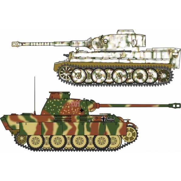 Tiger I + Panther G 'German Army Main Battle Tank Combo' (x2 Kits ...