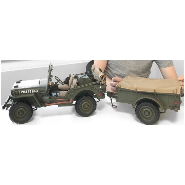 Willys Jeep w/Trailer and Accessories Metal Kit