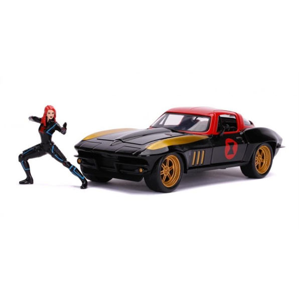 Chevy Corvette 1966 and Black Widow Figure