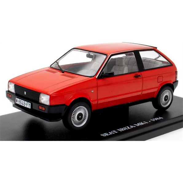 Seat Ibiza MK1 1984 Red 1:24 European Vintage Cars - Cased