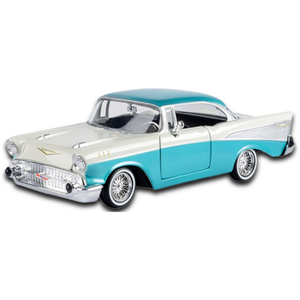 Chevy Bel Air Coupe 1957 Turquoise/White 'Get Low'