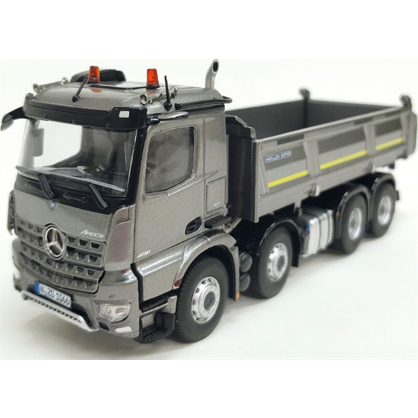 Mercedes Benz Arocs 8x4 Meiller Dump Body Truck Grey - John Ayrey Die Casts