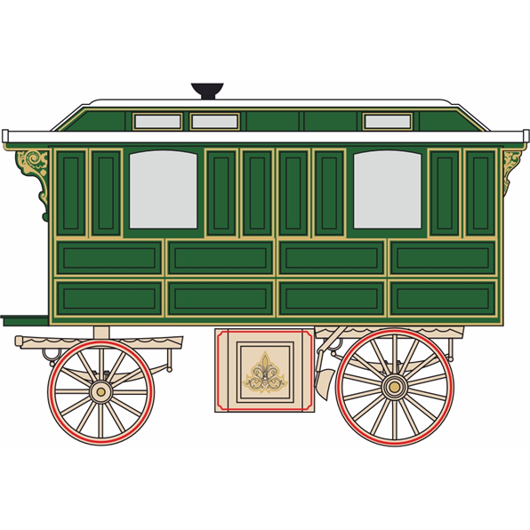 Showmans Living Wagon Green/Cream