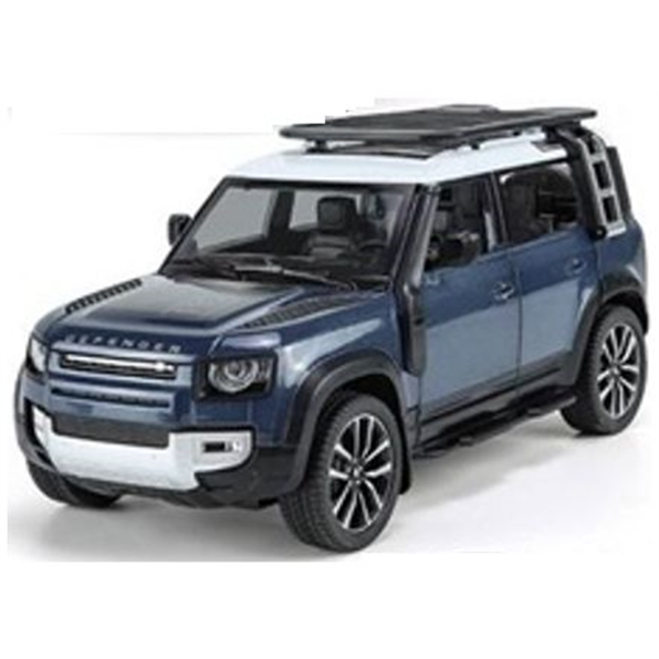 Land Rover Defender 110 Blue Opening Parts/Light and Sound -1:24 Q2002A