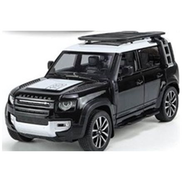 Land Rover Defender 110 Black Opening Parts/Light and Sound -1:24 Q2002A