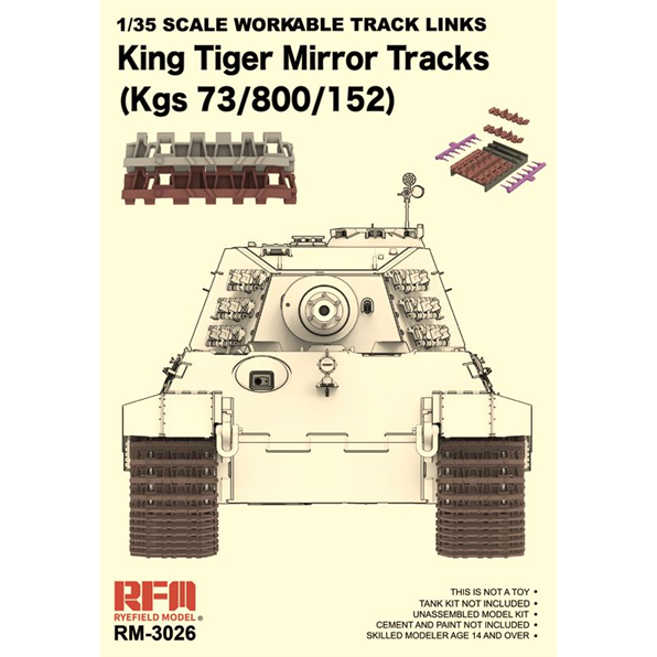 King Tiger Workable Track Links Mirror Tracks (Kgs 73/800/152)