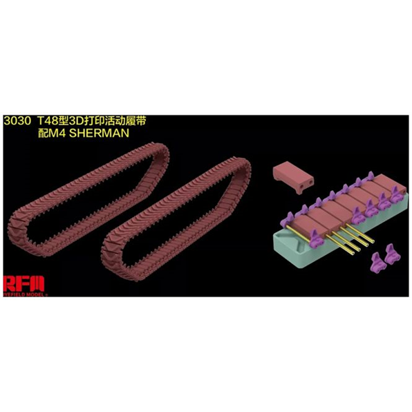 M4 Sherman T-48 Type Workable Tracks (3D Printed)