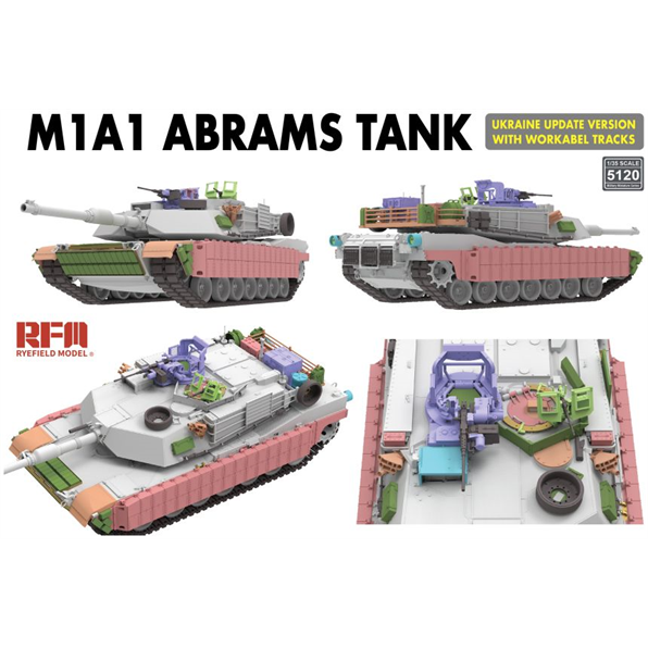 M1A1 Abrams Tank Ukraine Update Version w/Workable Tracks