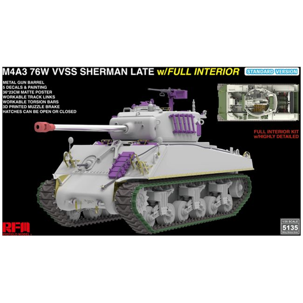 M4A3 76W VVSS Sherman Late w/Full Interior Standard Version