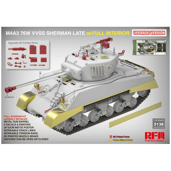 M4A3 76W VVSS Sherman Late w/Full Interior Updated Version