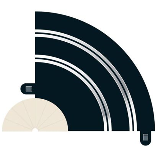 Radius 1 Hairpin Curve 90  x 2