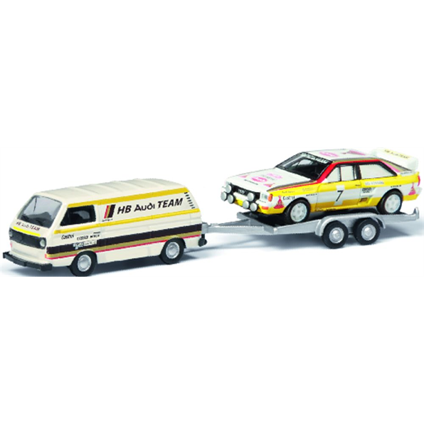 VW T3 HB Audi Team w/Trailer + Audi Quattro Rally (No #)