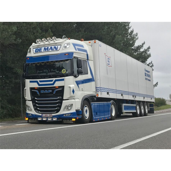 DAF XF Super Space Cab MY2017 4X2 Box Trailer 3 Axle 'De Man'